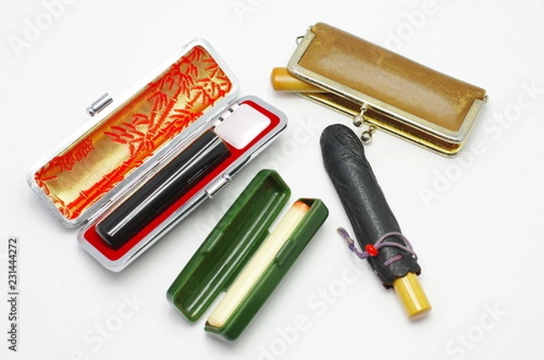 Obraz 印鑑と印鑑入れ