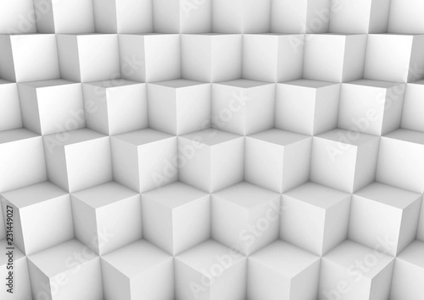 Fototapeta 3d staircase of white cubes. Abstract background