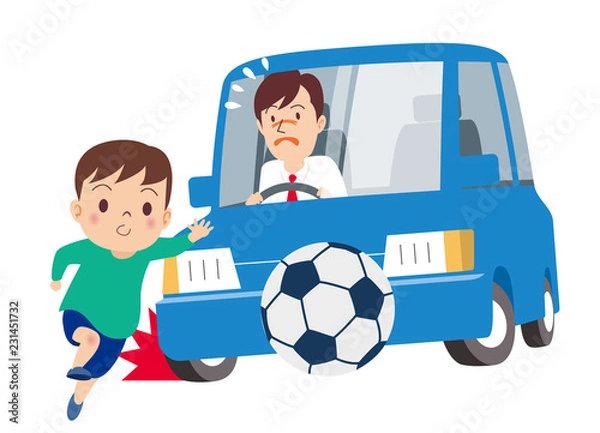 Fototapeta 車_飛び出し事故