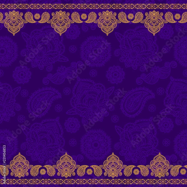 Fototapeta Sari indian seamless pattern