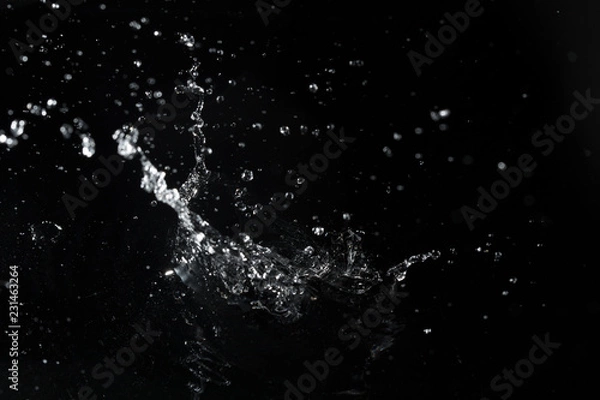 Obraz water splash black background backdrop fresh feeling