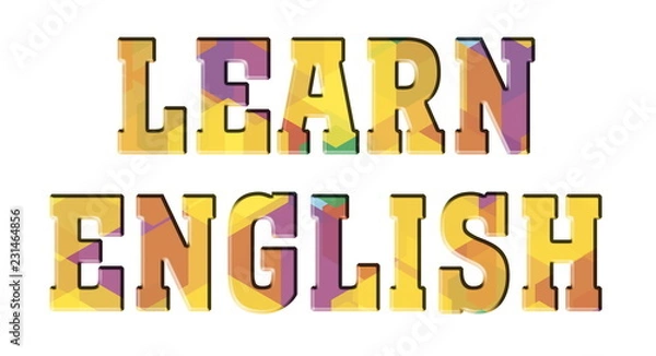 Fototapeta Learn English Rainbow multicolor banner