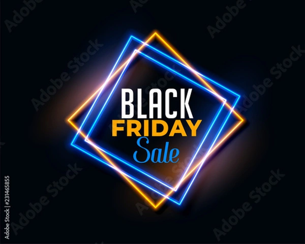 Fototapeta abstract black friday background in neon light effect
