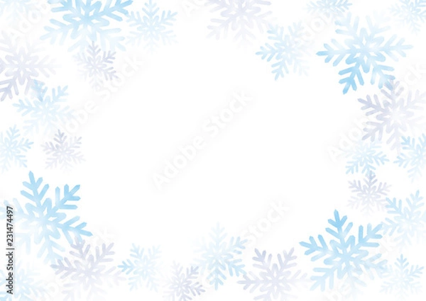 Obraz 水彩風雪の結晶フレーム