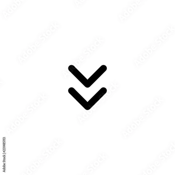 Obraz Chevrons down vector icon isolated on background. Trendy sweet symbol. Pixel perfect. illustration EPS 10.