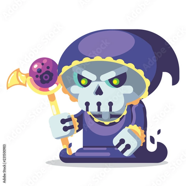 Fototapeta Fantasy RPG Game Character potwory i bohaterowie Ikony ilustracji. zły szkielet nekromanty
