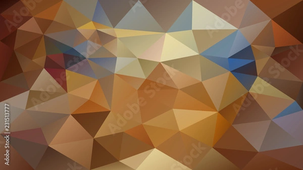 Fototapeta vector abstract irregular polygonal background - triangle low poly pattern - brown beige taupe camel caramel color