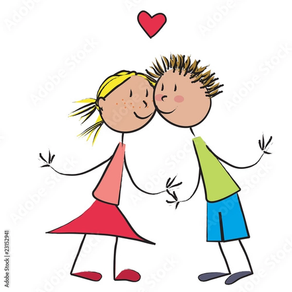 Obraz 2 enfants bisous