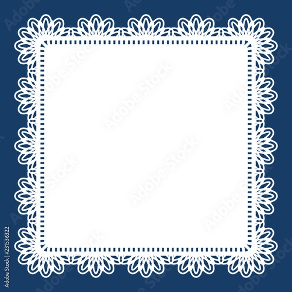 Obraz Square lace doily with cutout paper border pattern