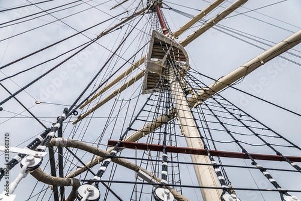 Fototapeta Gdynia (Poland) - details of Polish sail frigate. 