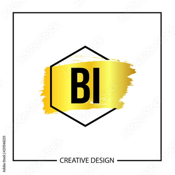 Fototapeta Initial Letter BI Logo Template Design Vector Illustration