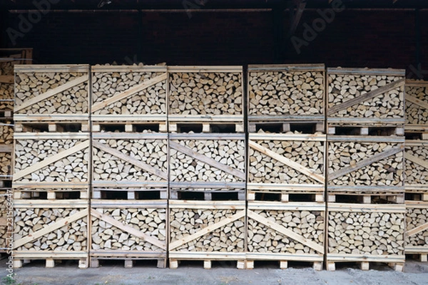 Fototapeta Boxes with firewood