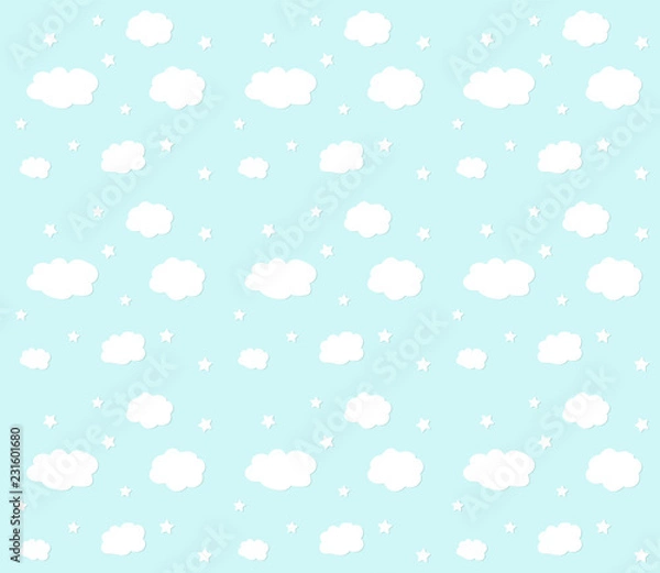 Obraz cloud and star pattern background