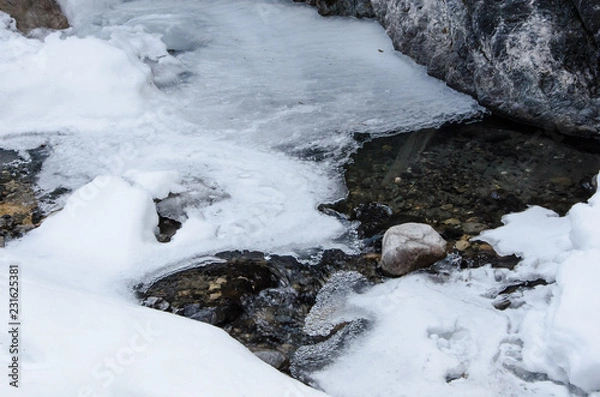 Obraz Stream Covered with Melting Snow