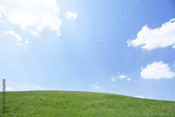 Obraz 明るい空と丘