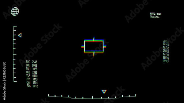 Fototapeta Retro Themed Screen Overlay For Night Vison / Helicopter / UAV 