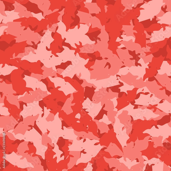 Fototapeta Imitation of camouflage - seamless pattern in different shades of red and pink colors