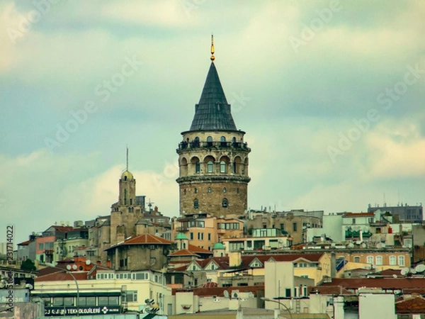 Fototapeta The view of Istanbul city, Galata Tower