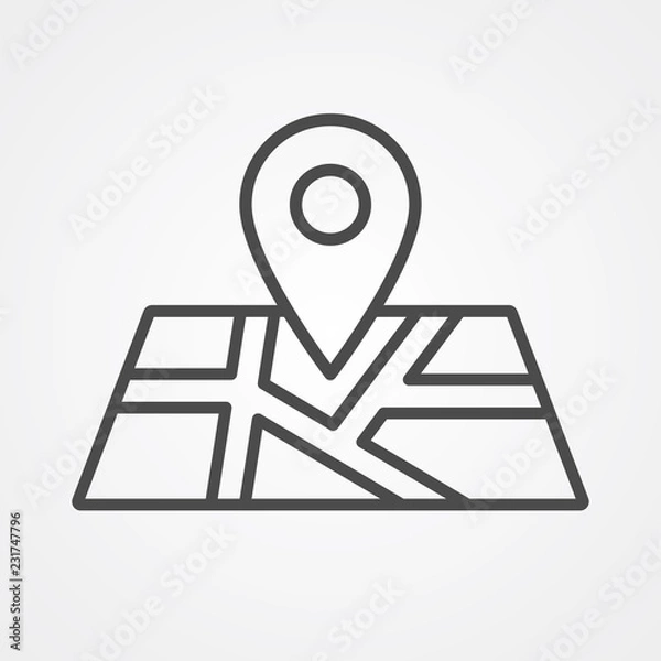 Obraz Map vector icon sign symbol
