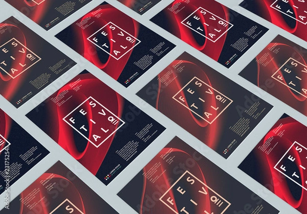 Obraz Event Poster Layout with Abstract Background