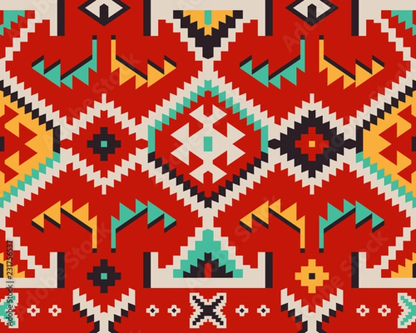 Fototapeta Seamless tribal pattern in Turkish style