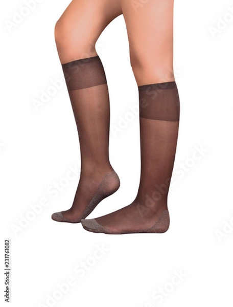 Obraz brown high knee socks