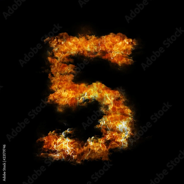 Fototapeta Flame in shape of figure five