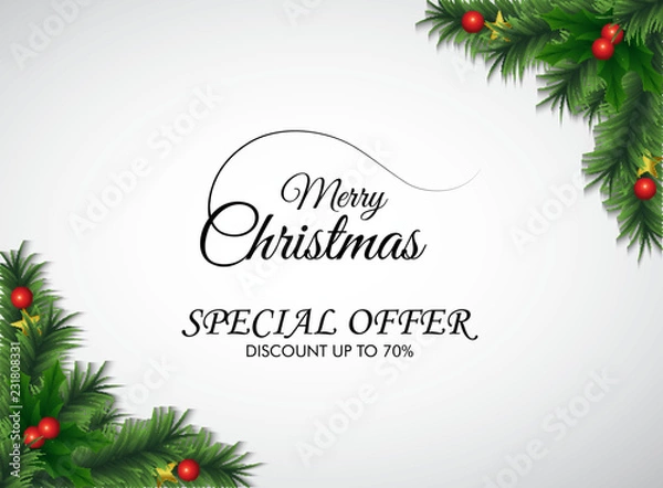 Fototapeta merry christmas flyer discount