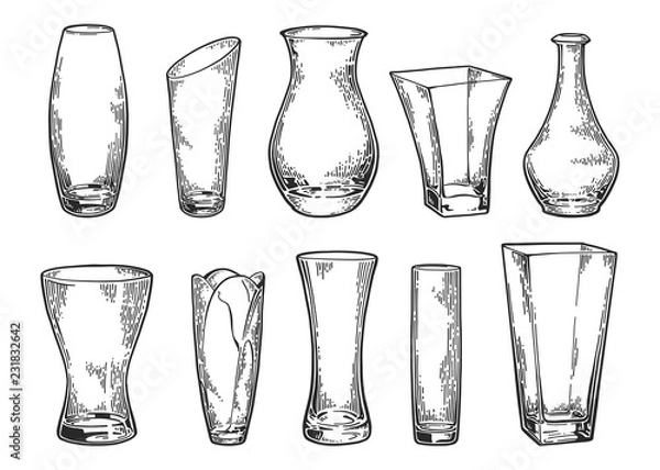Obraz vase set sketch 2