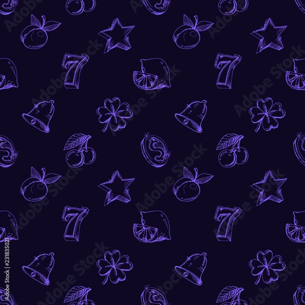 Obraz hand drawn Slot Machine Icons pattern