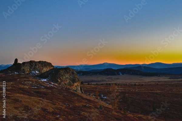 Fototapeta sunset in mountains