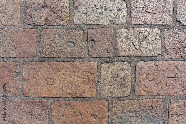 Fototapeta 煉瓦の敷かれた壁？床？