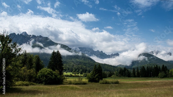 Fototapeta Clouds covering the mountains