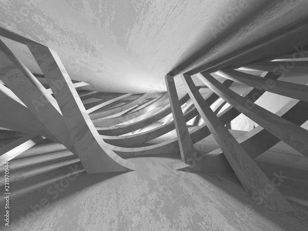 Obraz Dark basement empty room interior. Concrete walls