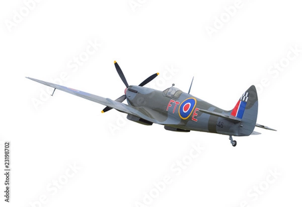 Obraz Spitfire fighter plane isolated on white background