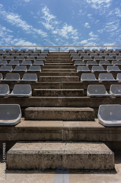 Obraz Empty grey stands at the stadium