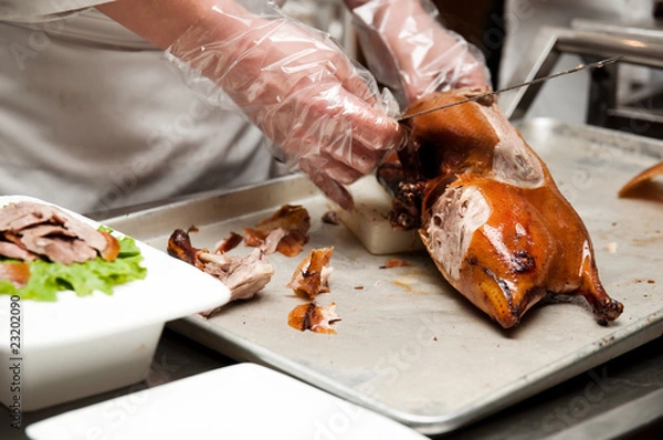 Fototapeta Cooking beijing duck