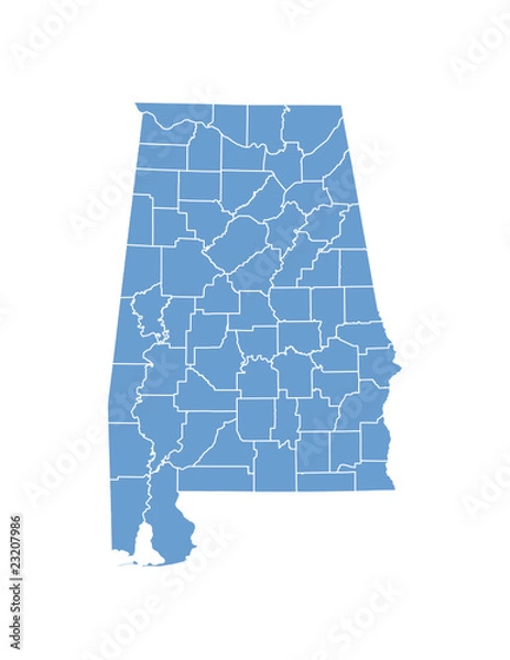Obraz Alabama map in vector