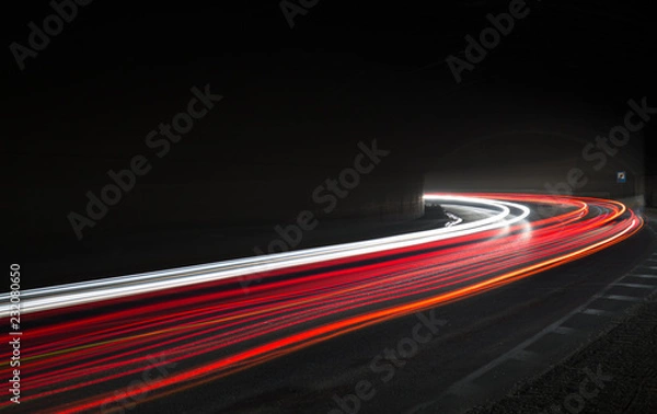 Obraz light trails in tunnel