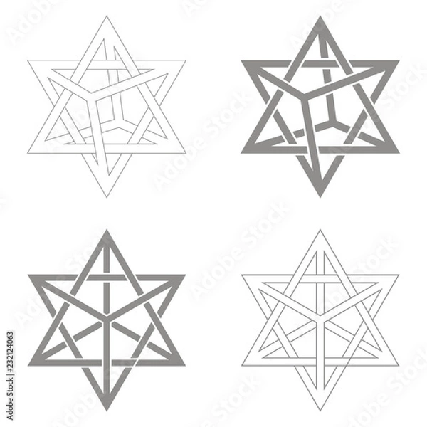 Fototapeta vector icon with  Kabbalah symbol Merkaba for your design