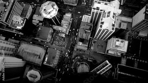 Obraz Aerial of Auckland in Black and White