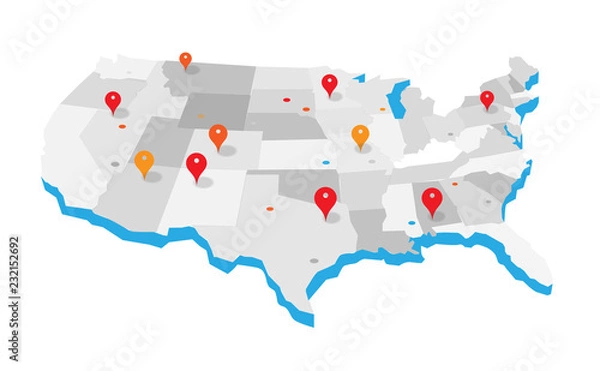 Fototapeta United States Geo Map