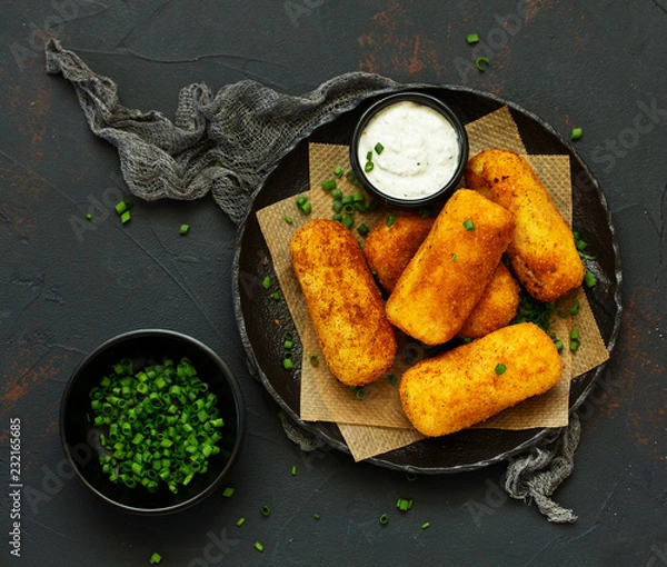 Obraz potato croquettes with cheese