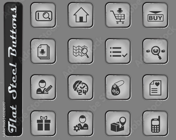 Fototapeta e-commerce interface icon set