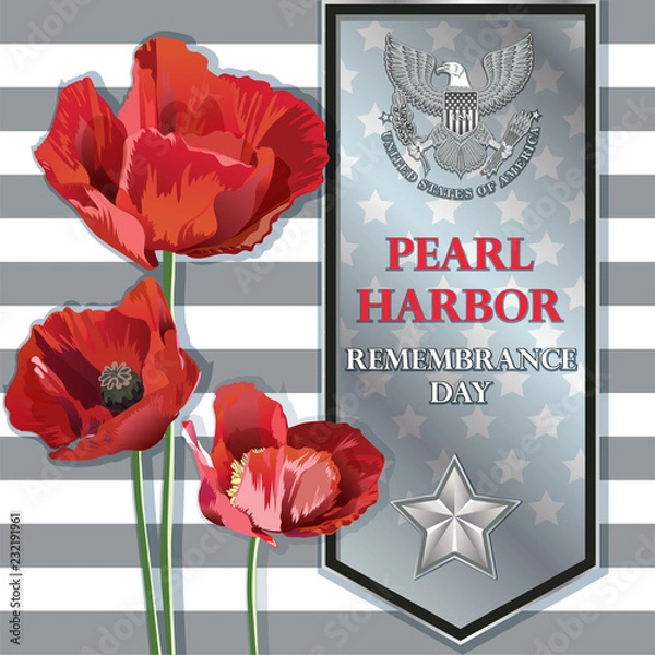 Fototapeta Vector illustration of a Background for Pearl Harbor Remembrance Day.