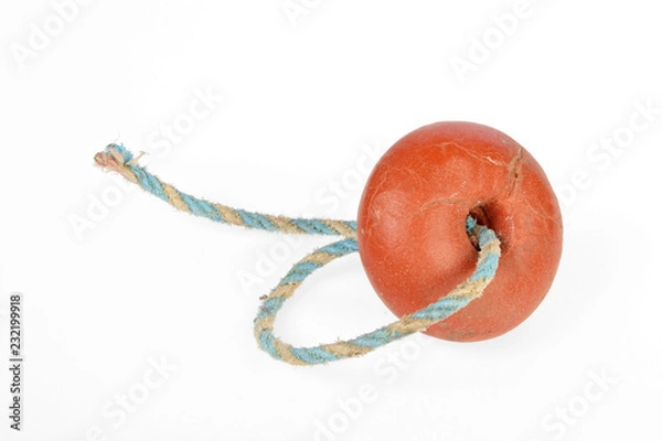 Fototapeta Fishing net float buoy with piece of rope