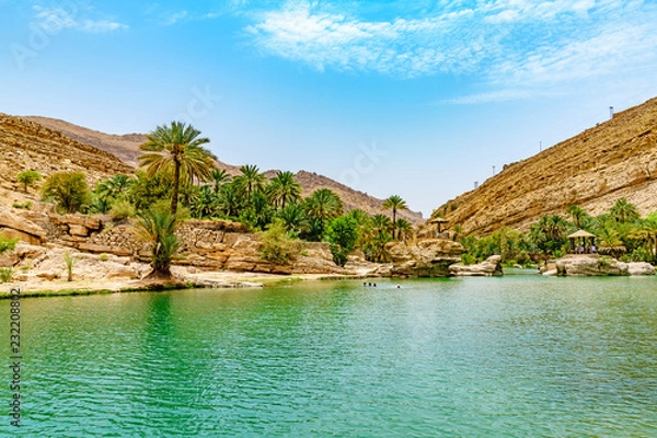 Fototapeta Wadi Bani Khalid in Oman. It is located about 203 km from Muscat and 120 km from Sur.