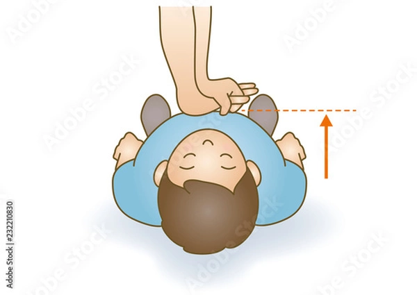 Obraz 応急手当イラスト80：救急蘇生法・胸骨圧迫