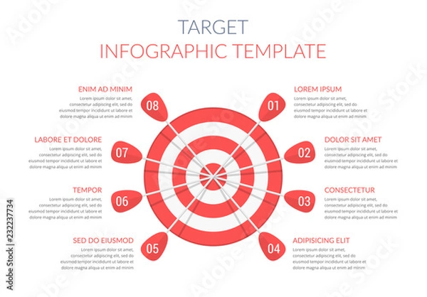 Fototapeta Target with Eight Arrows