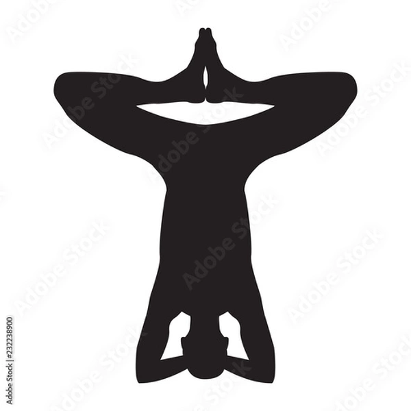 Fototapeta Man yoga silhouette. It can be used as - logo, pictogram, icon, infographic element. 